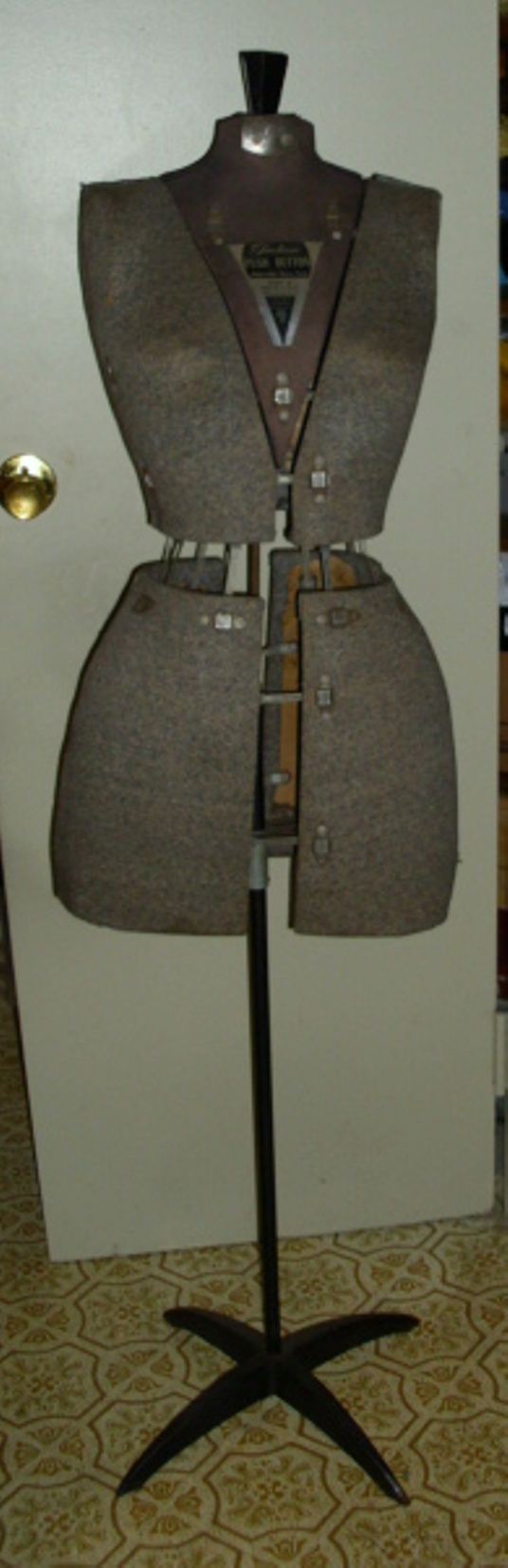 Antique Fairloom Push Button Size A  Roebuck Dress Form Mannequin Vintage